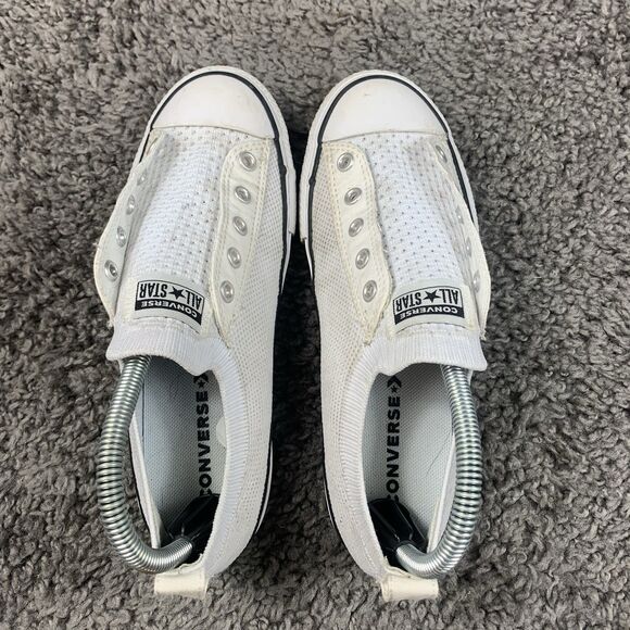 Converse Chuck Taylor Slip Low Top White Knit Junior 4 Sneakers 665411F - Picture 5 of 8